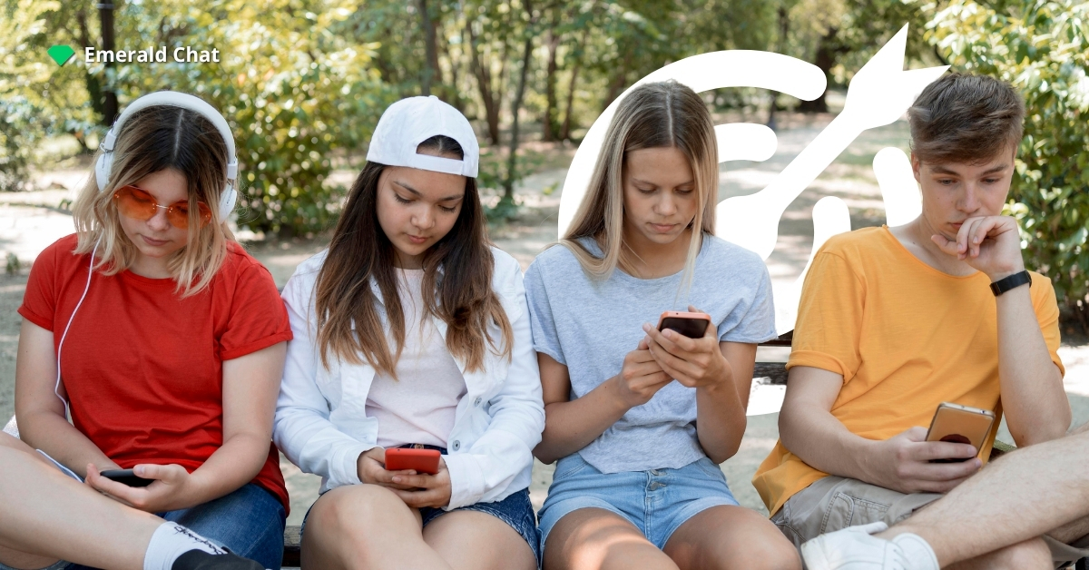 Group of women looking at their phone