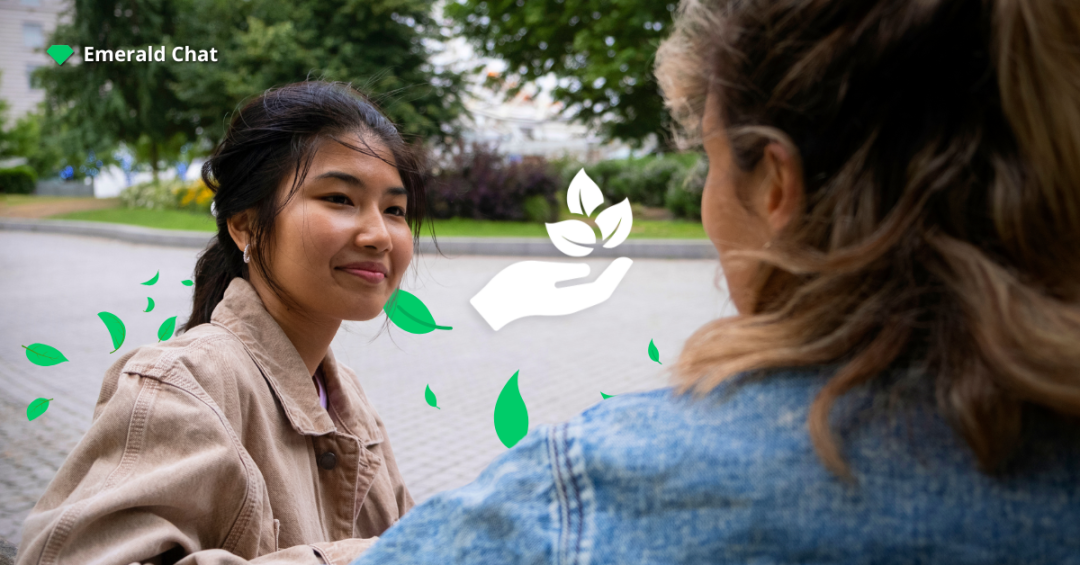 How to make friends as an introvert through gentle, meaningful connection, shown by two people talking calmly outdoors.